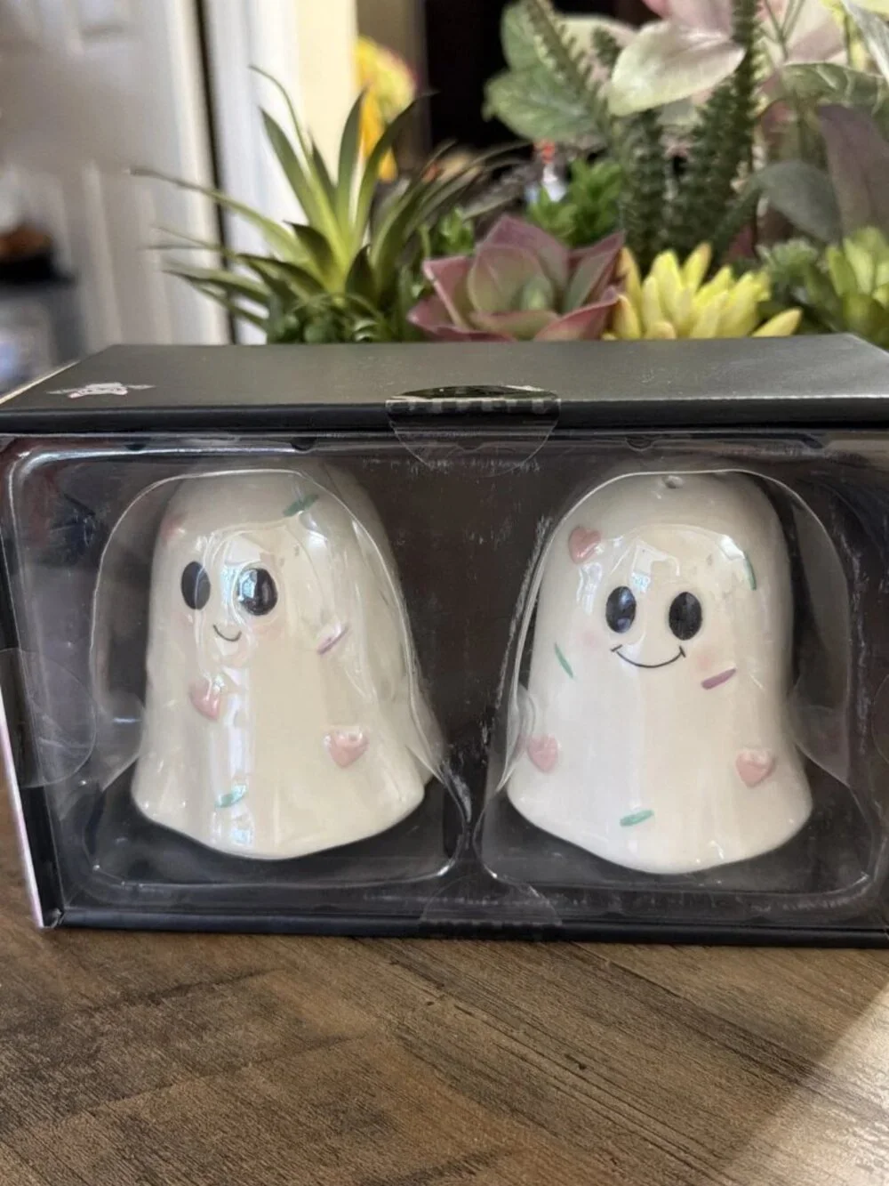 Booville Ceramic Ghost Salt & Pepper Shaker Set - Colorful Sprinkles